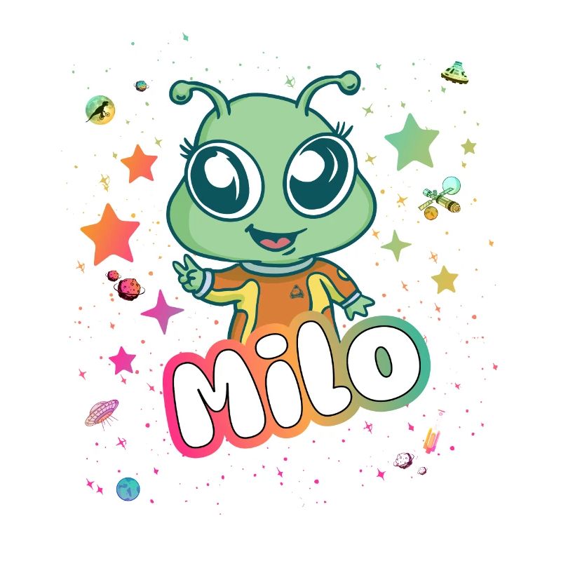 MILO - Beau nom de garçon avec un extraterrestre mignon