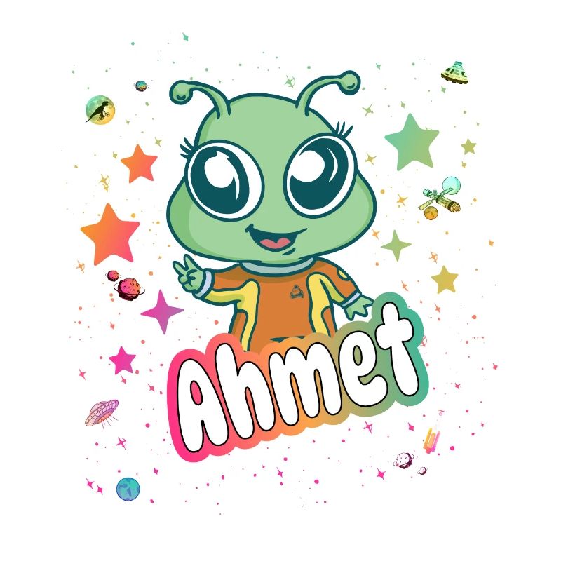 AHMET - Schöner Junge Name mit süßem Alien