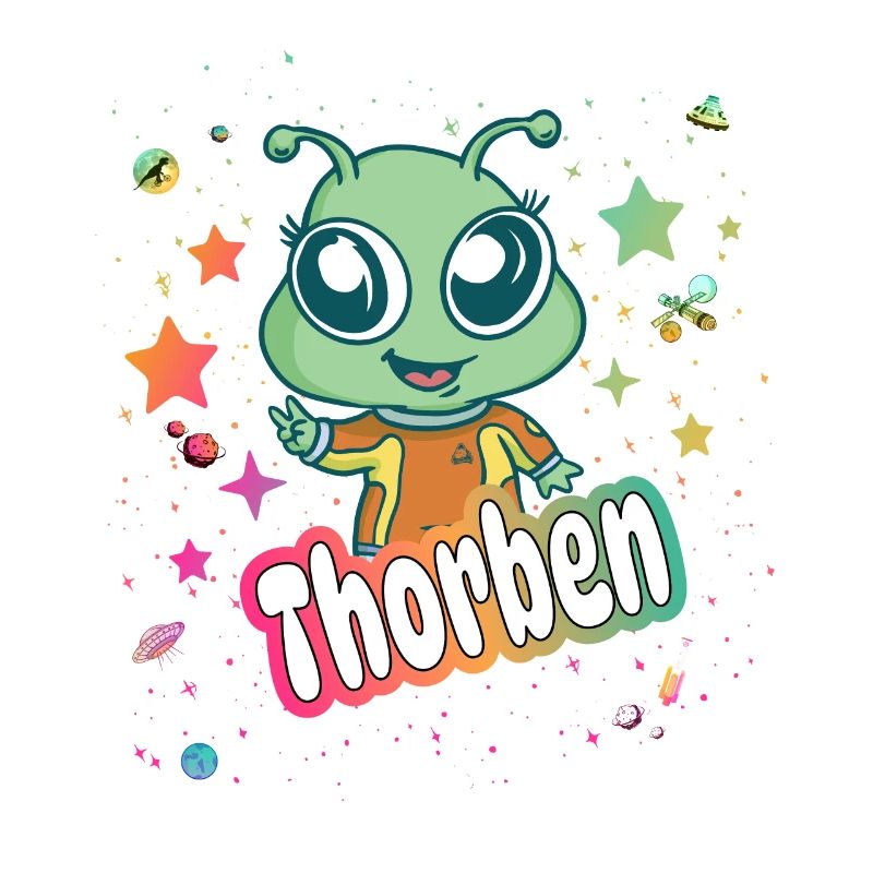 THORBEN - Beautiful boy name with cute alien