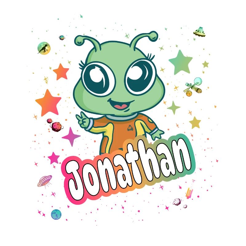 JONATHAN - Beau nom de garçon avec un extraterrestre mignon