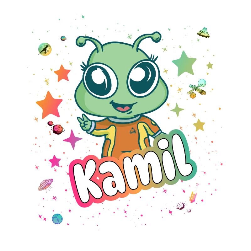 KAMIL - Beau nom de garçon avec un extraterrestre mignon
