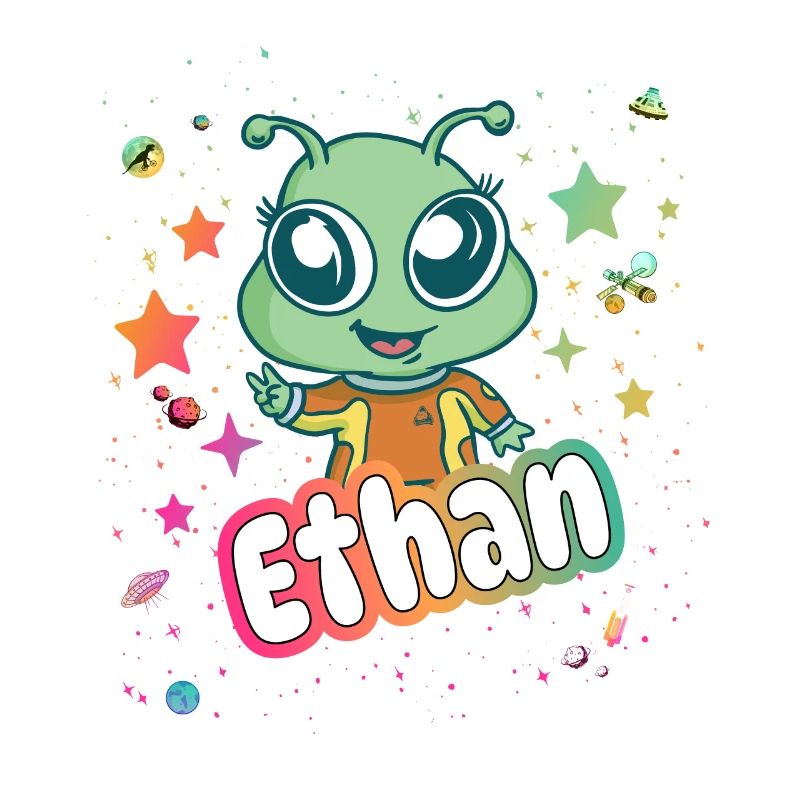 ETHAN - Beau nom de garçon avec extraterrestre mignon