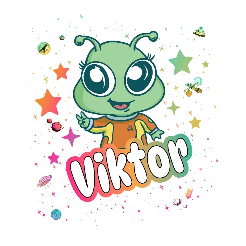 VIKTOR - Beautiful boy name with cute alien