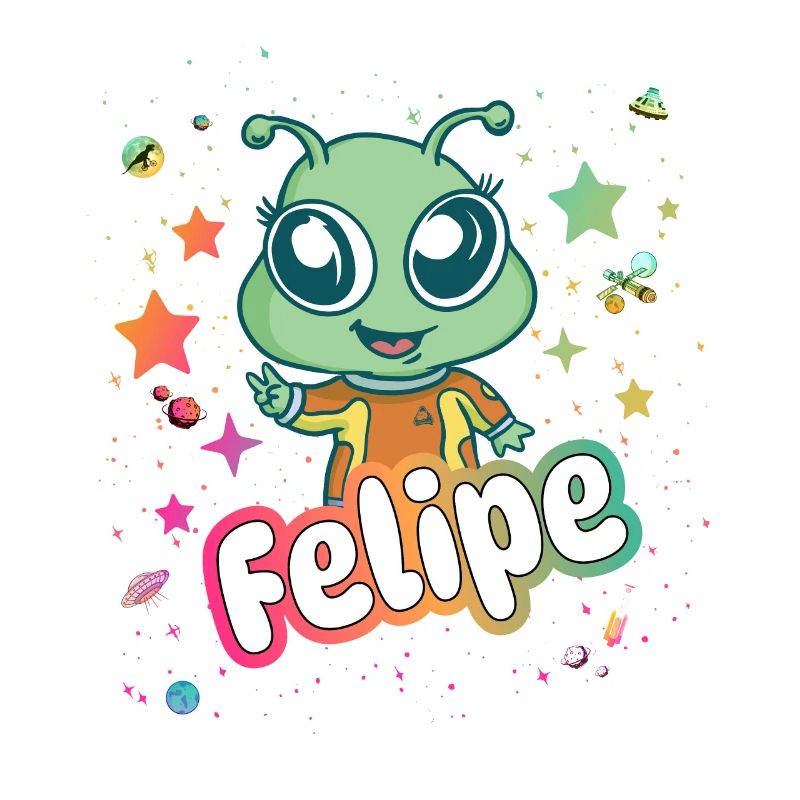 FELIPE - Beau nom de garçon avec un extraterrestre mignon