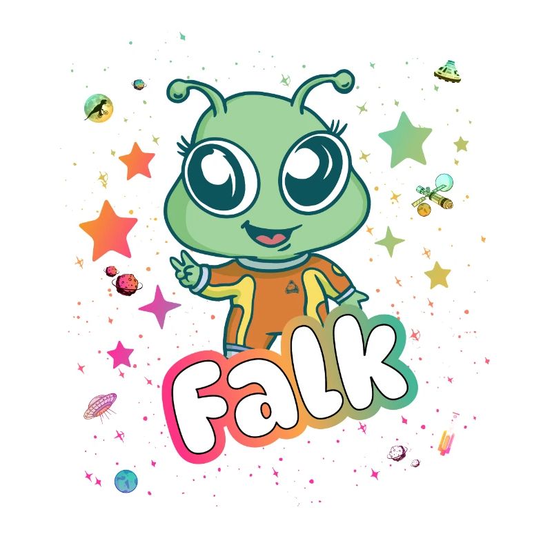 FALK - Schöner Junge Name mit süßem Alien