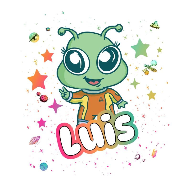 LUIS - Beautiful boy name with cute alien