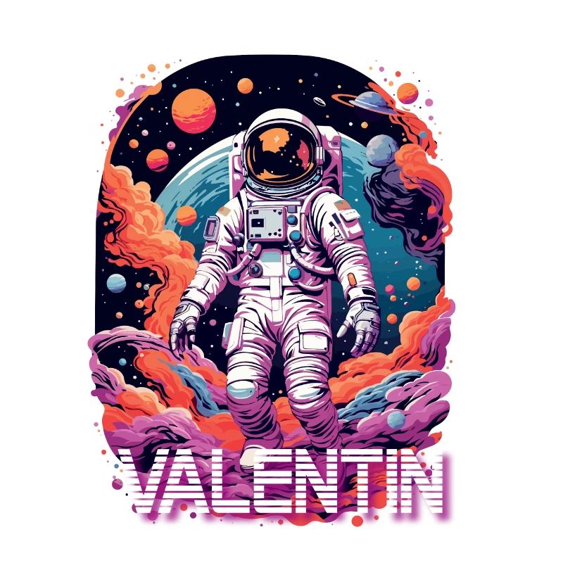 VALENTIN - Beautiful boy name with astronaut