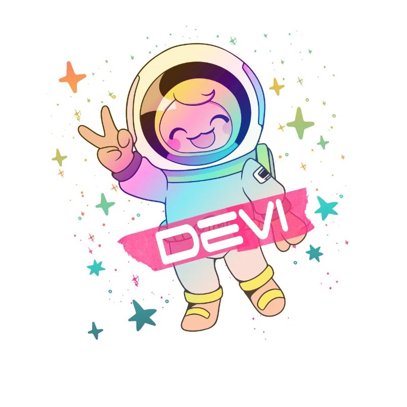 DEVI - Beau nom de garçon avec astronaute mignon