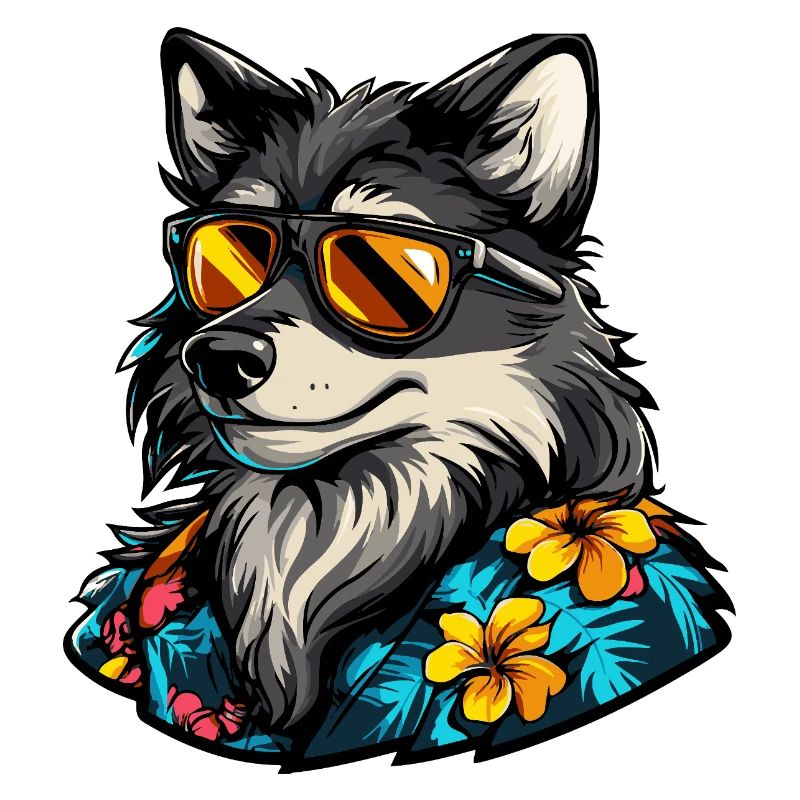 Wolf Comic Cool Sommer