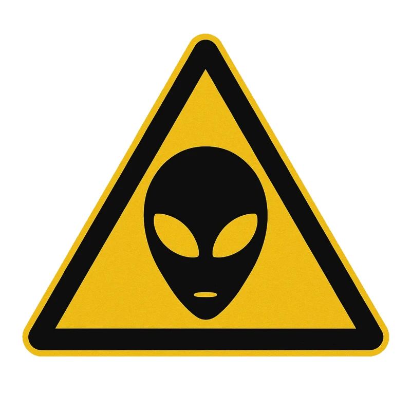 Warnschild Alien Motiv