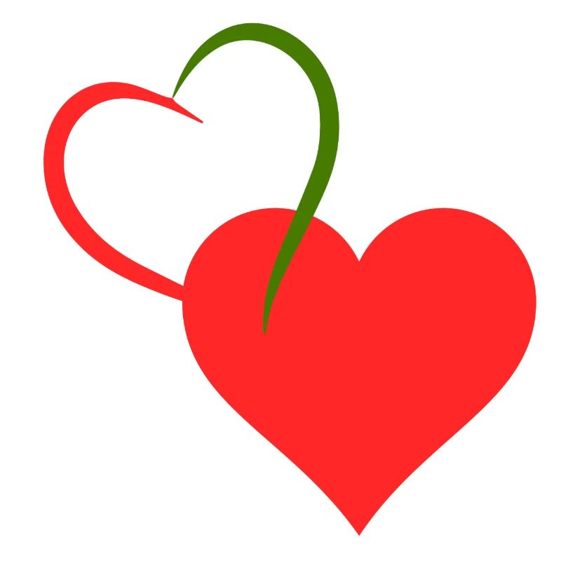 Rotes und grünes Herz