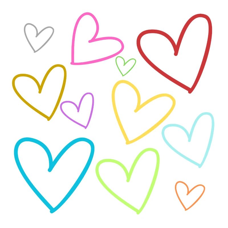 Mehrfarbige Neonherzen