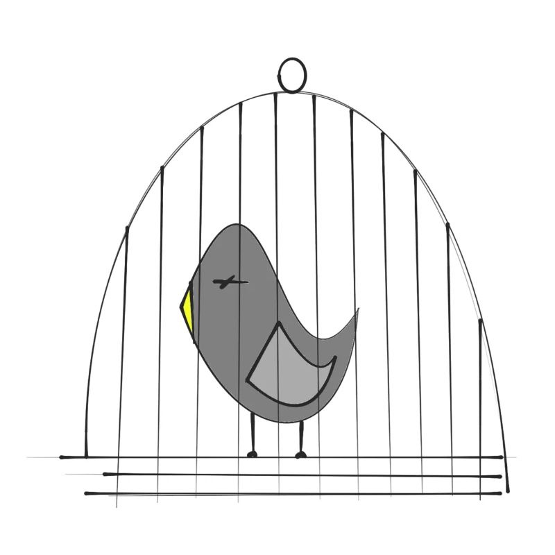 Vogel im Kaefig