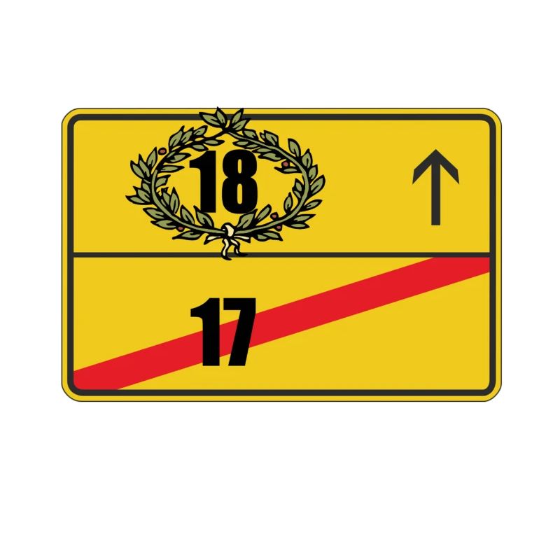 Ortsschild 18. Geburtstag Geschenk