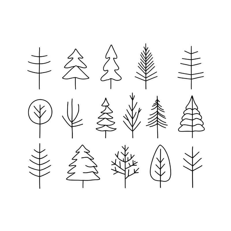 Collection d’arbres abstraits