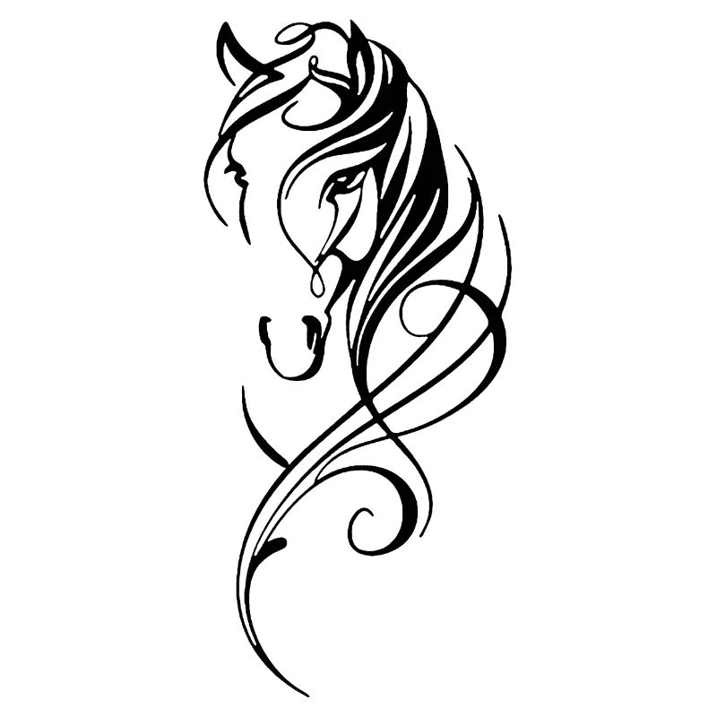 Schwarzes stilisiertes Pferd