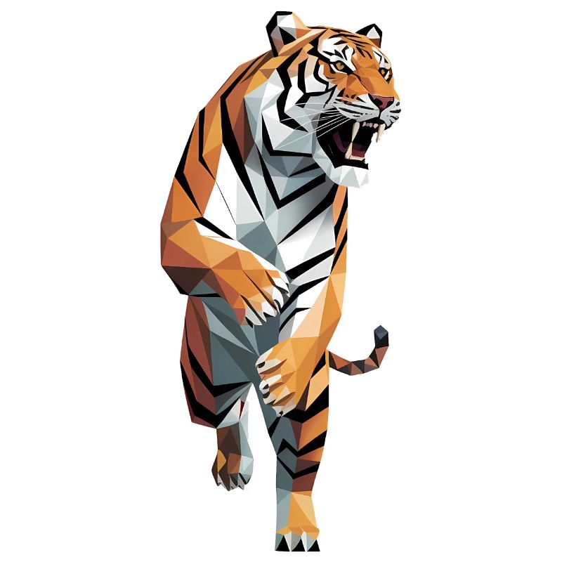 Tiger - Cooles Low-Poly-Logo
