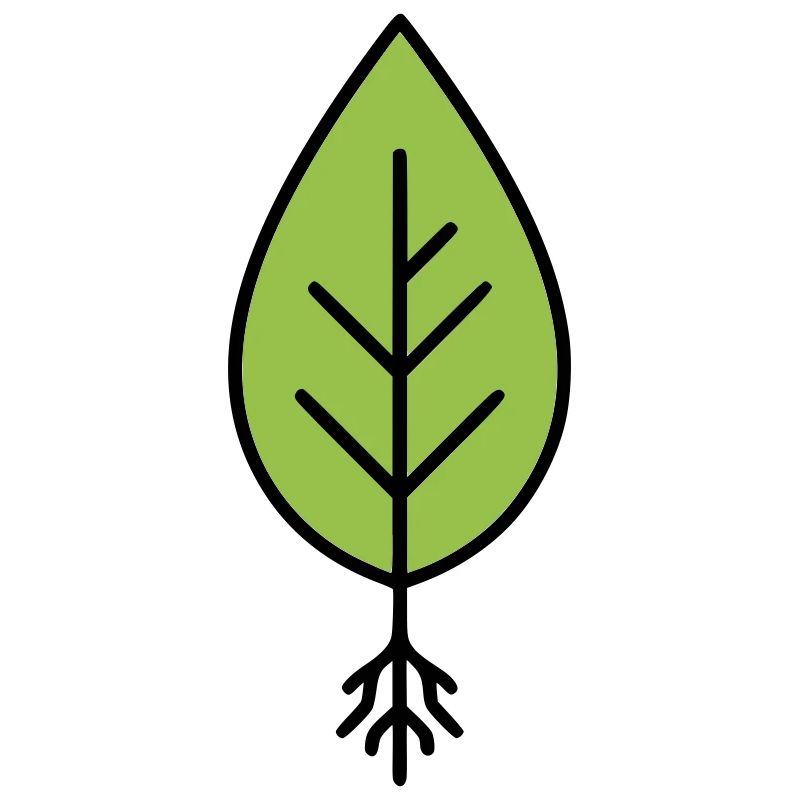 Green leaf line logo