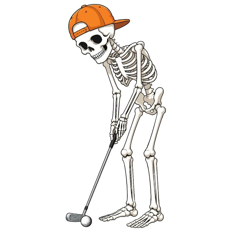 Golfing Skeleton Halloween Spooky Golfer