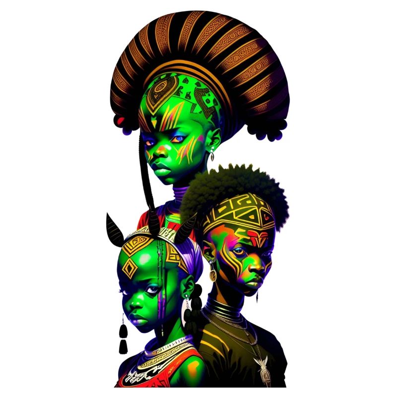 Bemalte afrikanische Gesichter