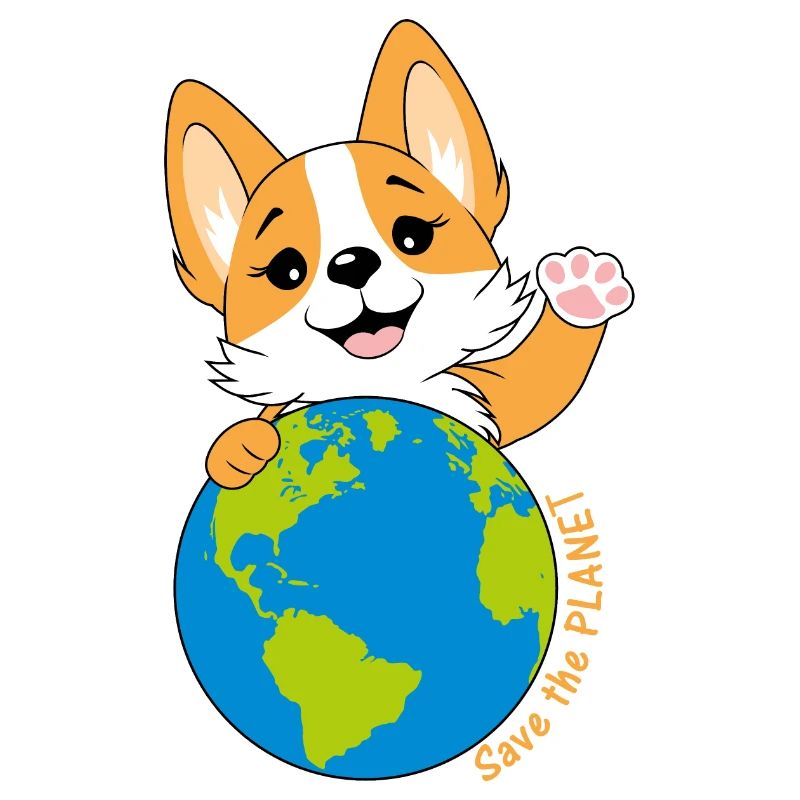 Corgi avec un globe terrestre