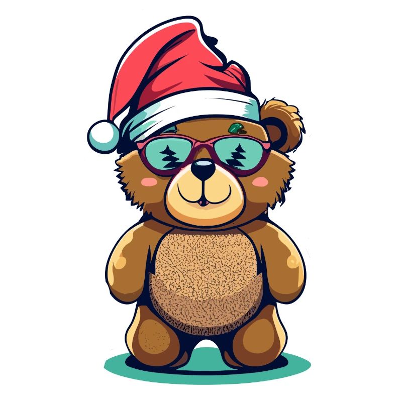 Teddybär mit Weihnachtsmütze