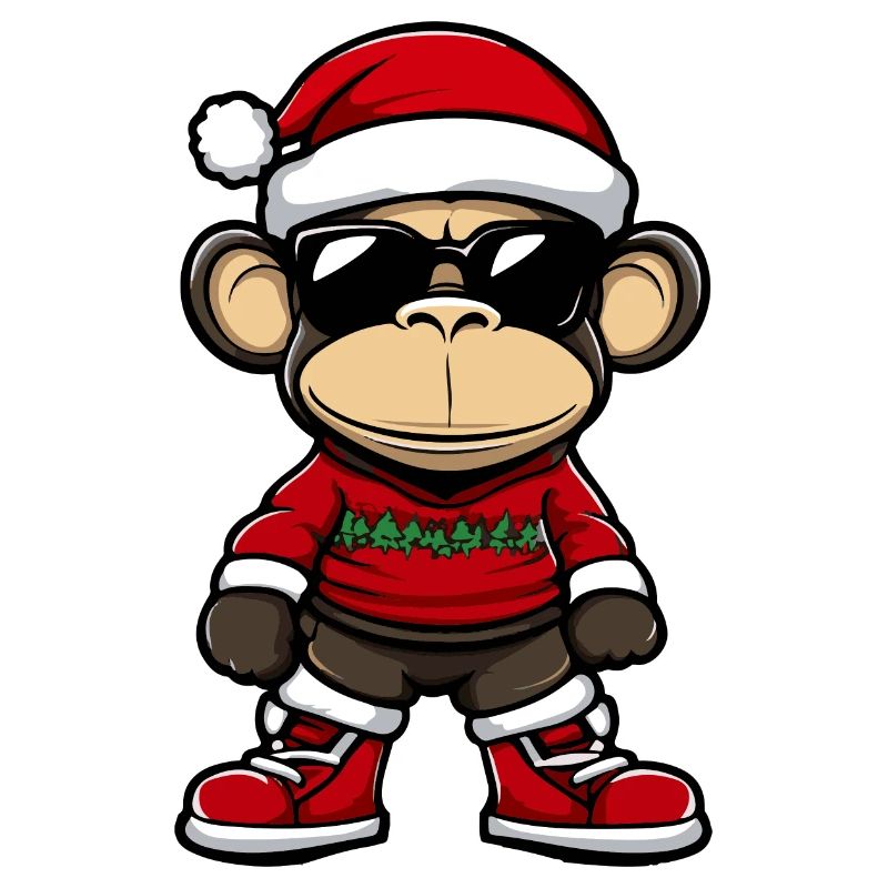 Affe Weihnachten X-Mas