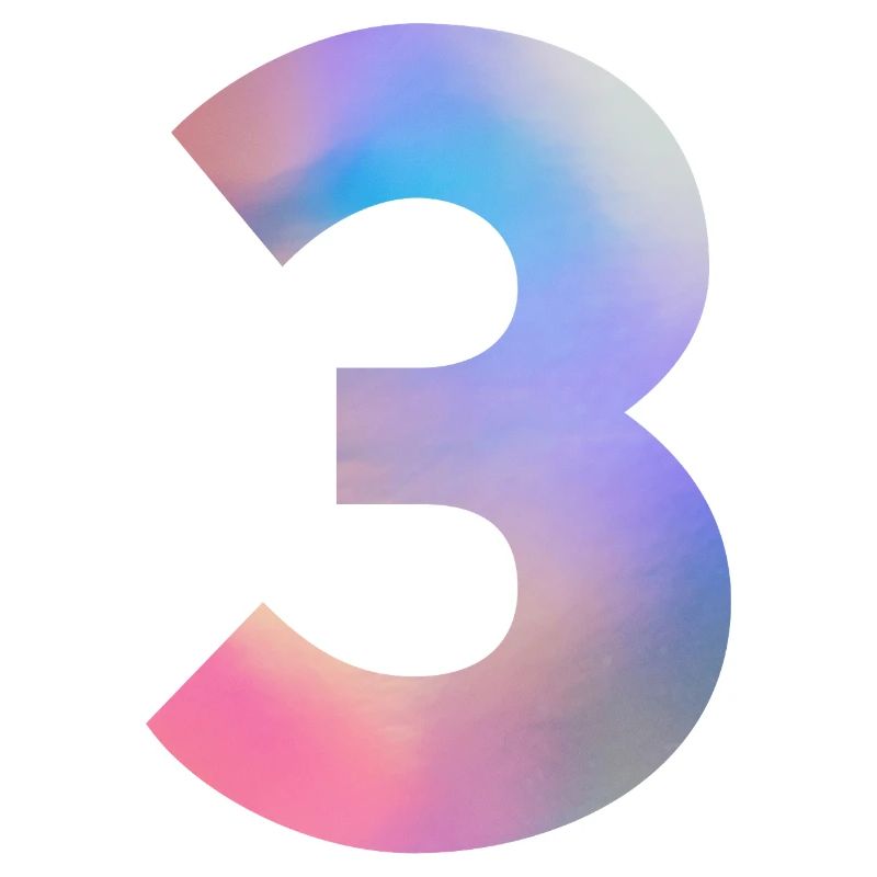 Bunte Zahl 3