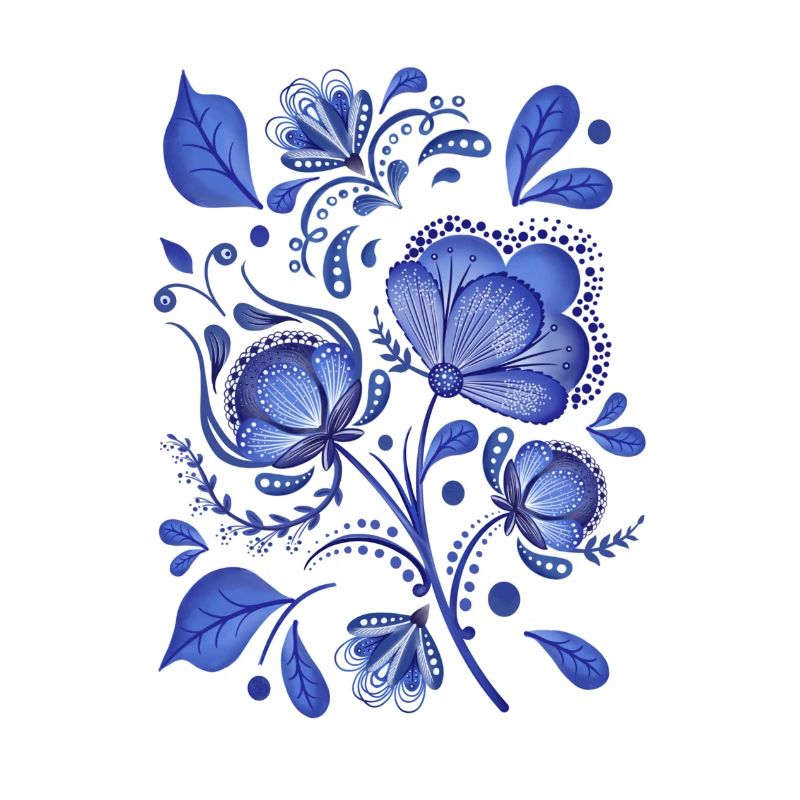 Blaue Blumen Muster