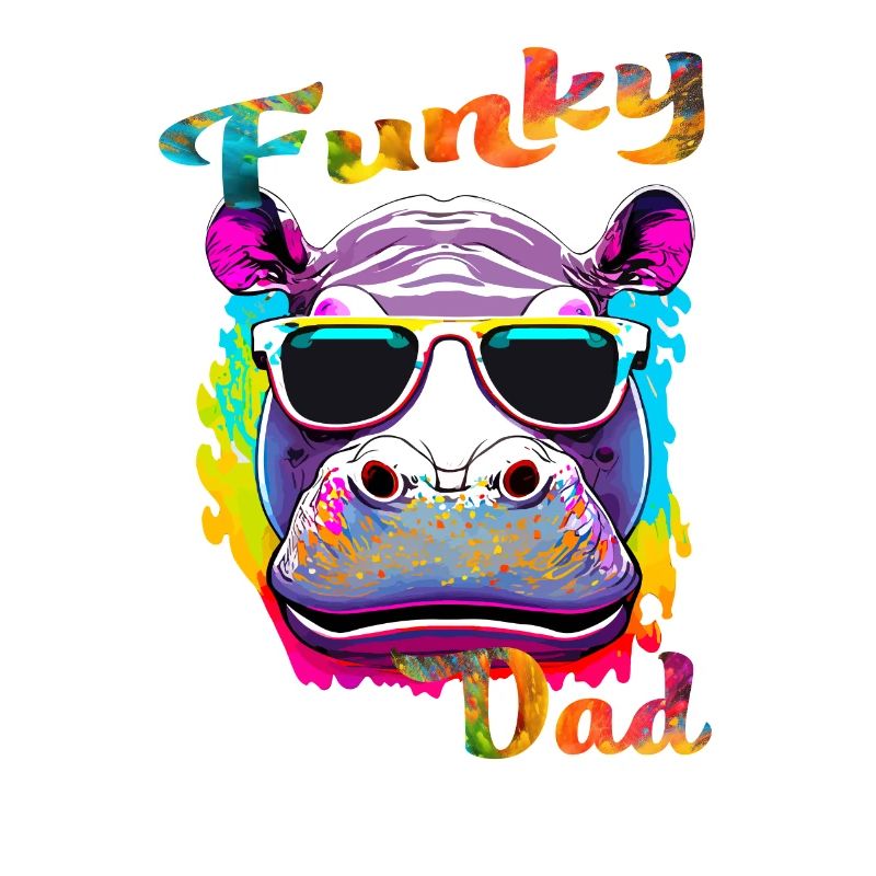 Funky Dad. anniversaire, fêtes des pères.Hippo