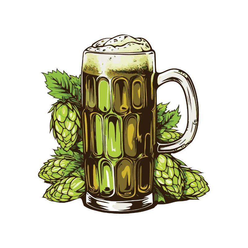 Bierglas Hopfen