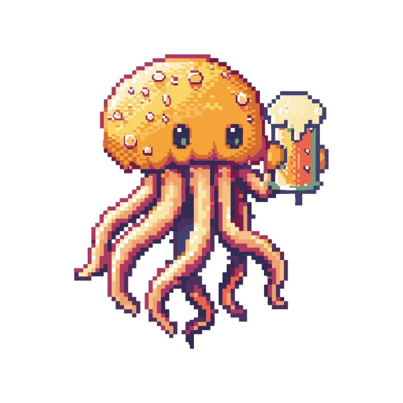 méduse bière pixel