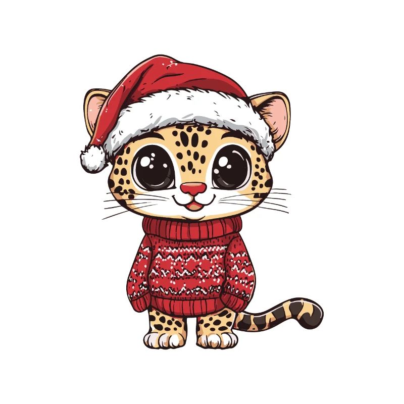 Bande dessinée de Noël léopard