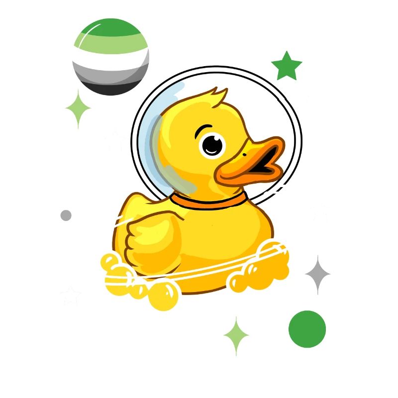 Duck Astronaut Aromantic Pride