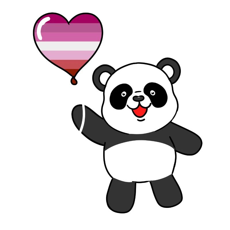 Panda Lesbian Herzballon