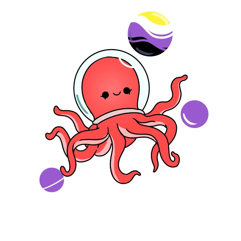 Oktopus Astronaut Nonbinary Pride