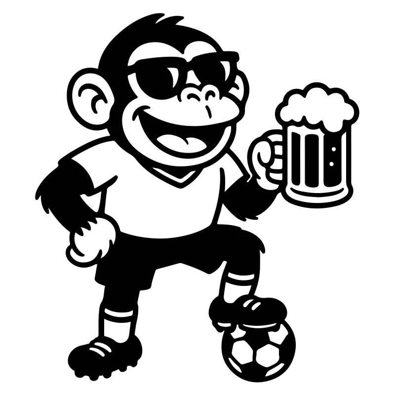 Affe Fussballer Bier
