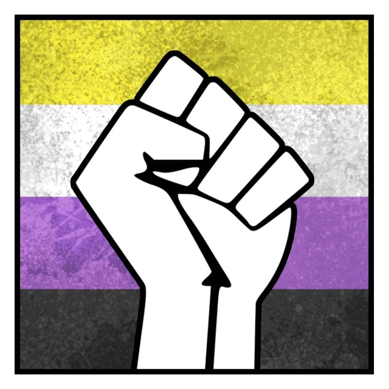 Nicht-binärer Pride-Faust-Aufkleber