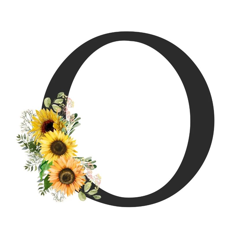 O Monogramm Sonnenblumen