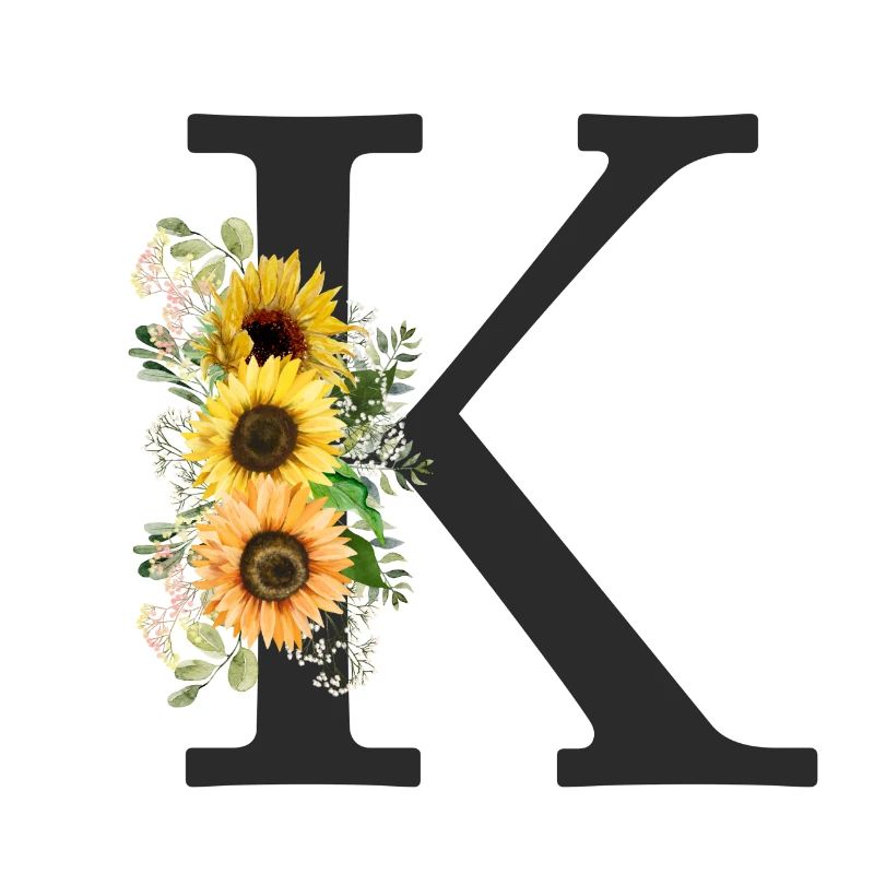 K Monogramm Sonnenblumen