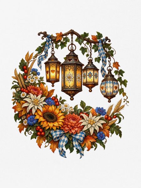 Festlaternen mit Alpenblumen & Edelweiß