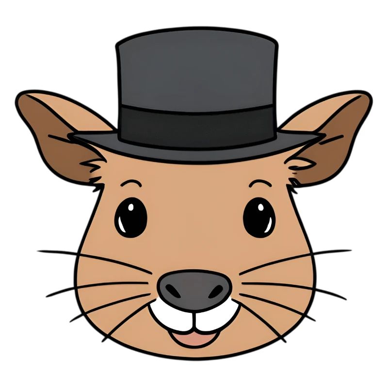 Capybara mit Zylinder Cartoon