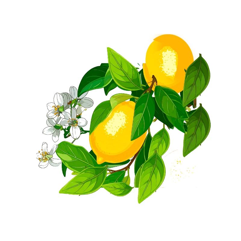 zitrone,amalfi,blüte,illustration, malerei
