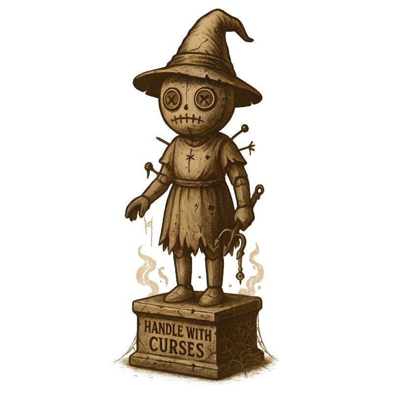 Gruselige Hexenfigur mit Zauberhut