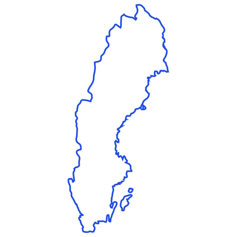 Schweden Umriss Neon Blau