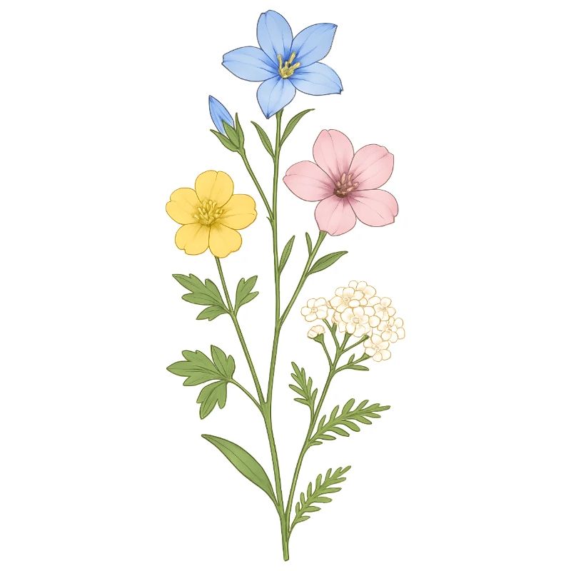 Aquarellwildblumen Trio