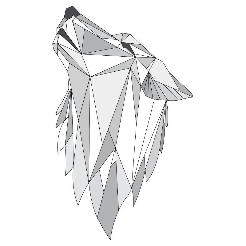 Geometrie Wolf grau