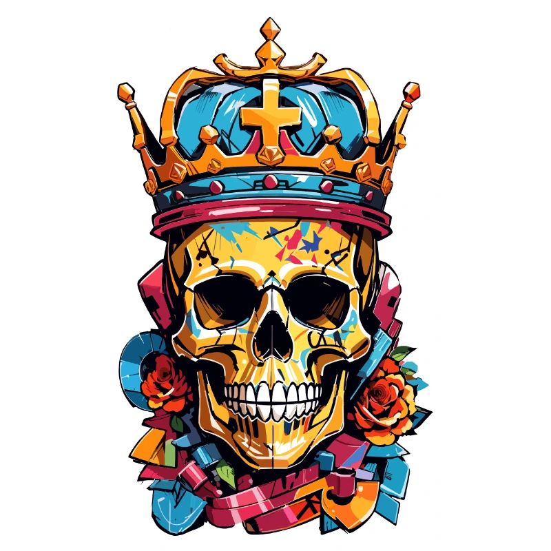 Totenkopf mit Krone