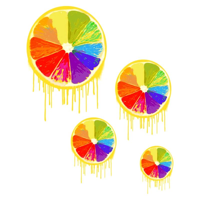 bunte Frucht,Zitrone,bunt,graffiti,LGBT