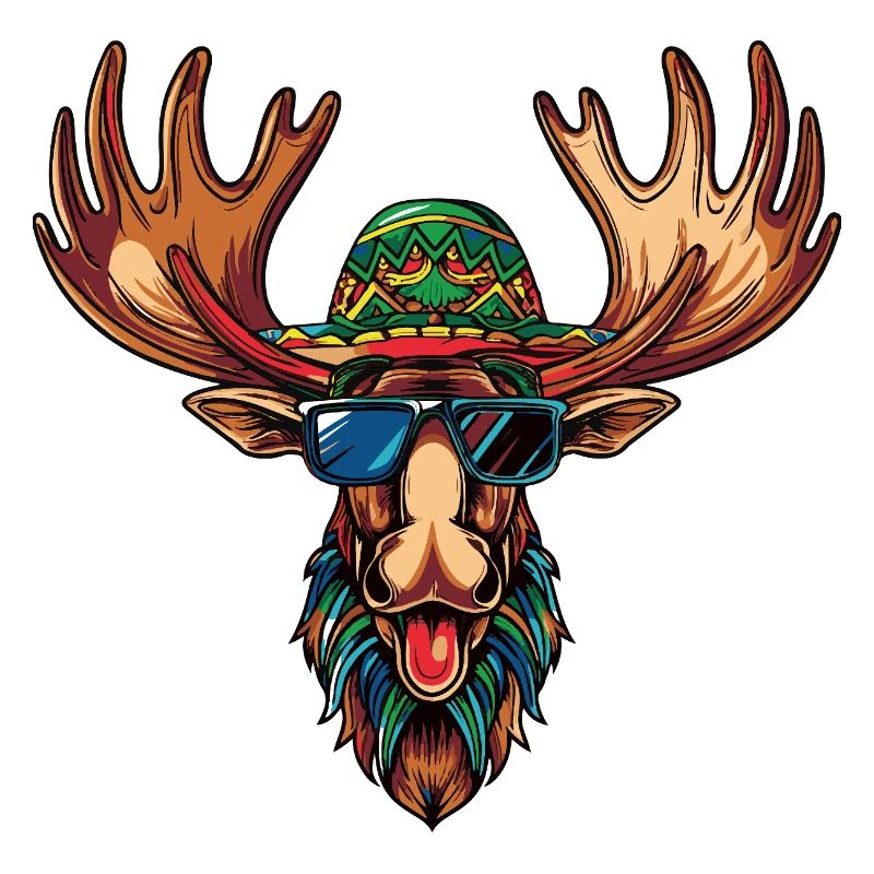 Moose Comic Funny Sombrero